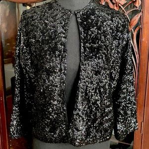 True Vintage 60s Hong Kong Black Sequined Sweater Jacket